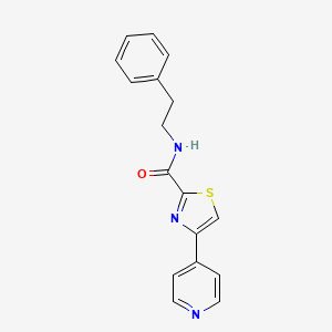 molecular formula C17H15N3OS B2475638 N~2~-phenethyl-4-(4-pyridyl)-1,3-thiazole-2-carboxamide CAS No. 1251704-35-4