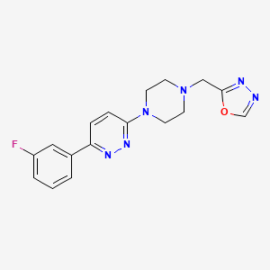 2-[[4-[6-(3-Fluorophenyl)pyridazin-3-yl]piperazin-1-yl]methyl]-1,3,4-oxadiazole