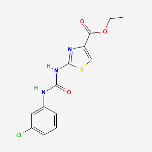molecular formula C13H12ClN3O3S B2475642 Ethyl 2-(3-(3-chlorophenyl)ureido)thiazole-4-carboxylate CAS No. 476281-49-9