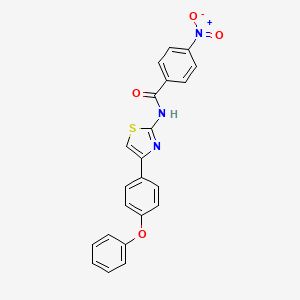 molecular formula C22H15N3O4S B2475644 4-硝基-N-[4-(4-苯氧基苯基)-1,3-噻唑-2-基]苯甲酰胺 CAS No. 324759-17-3