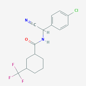 molecular formula C16H16ClF3N2O B2475645 N-[(4-Chlorophenyl)-cyanomethyl]-3-(trifluoromethyl)cyclohexane-1-carboxamide CAS No. 2192245-80-8