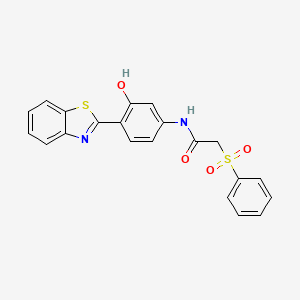 molecular formula C21H16N2O4S2 B2475652 N-(4-(苯并[d]噻唑-2-基)-3-羟基苯基)-2-(苯磺酰基)乙酰胺 CAS No. 898405-82-8