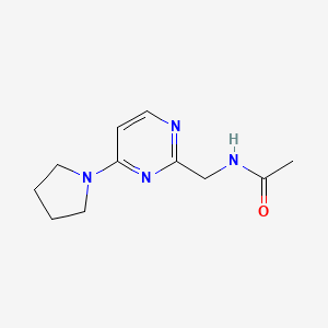 molecular formula C11H16N4O B2475653 N-((4-(pyrrolidin-1-yl)pyrimidin-2-yl)methyl)acetamide CAS No. 1797618-16-6