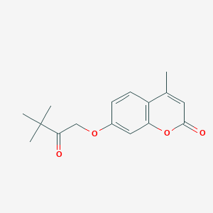 molecular formula C16H18O4 B2475654 7-(3,3-dimethyl-2-oxobutoxy)-4-methyl-2H-chromen-2-one CAS No. 329904-01-0