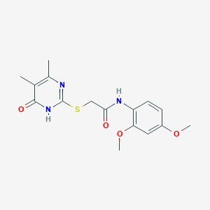 molecular formula C16H19N3O4S B2475655 N-(2,4-二甲氧基苯基)-2-((4,5-二甲基-6-氧代-1,6-二氢嘧啶-2-基)硫代)乙酰胺 CAS No. 899948-73-3
