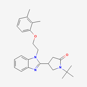 molecular formula C25H31N3O2 B2475660 1-(tert-butyl)-4-(1-(2-(2,3-dimethylphenoxy)ethyl)-1H-benzo[d]imidazol-2-yl)pyrrolidin-2-one CAS No. 878694-10-1