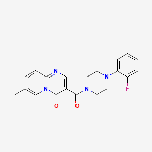 molecular formula C20H19FN4O2 B2475663 3-(4-(2-fluorophenyl)piperazine-1-carbonyl)-7-methyl-4H-pyrido[1,2-a]pyrimidin-4-one CAS No. 877650-29-8