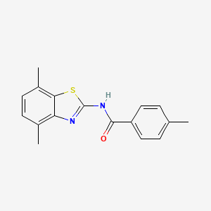 molecular formula C17H16N2OS B2475671 N-(4,7-dimethyl-1,3-benzothiazol-2-yl)-4-methylbenzamide CAS No. 900866-89-9