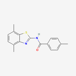 molecular formula C17H16N2OS B2475671 N-(4,7-二甲基-1,3-苯并噻唑-2-基)-4-甲基苯甲酰胺 CAS No. 900866-89-9