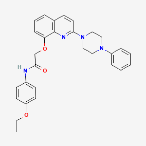 molecular formula C29H30N4O3 B2475673 N-(4-ethoxyphenyl)-2-((2-(4-phenylpiperazin-1-yl)quinolin-8-yl)oxy)acetamide CAS No. 941903-66-8