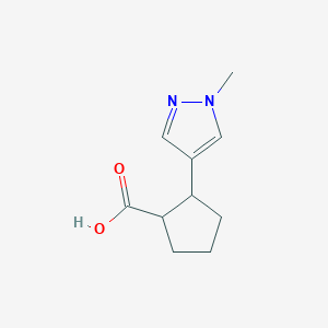 molecular formula C10H14N2O2 B2475679 2-(1-甲基-1H-吡唑-4-基)环戊烷-1-羧酸 CAS No. 1515243-89-6