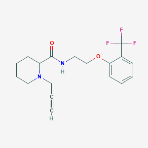molecular formula C18H21F3N2O2 B2475682 1-(prop-2-yn-1-yl)-N-{2-[2-(trifluoromethyl)phenoxy]ethyl}piperidine-2-carboxamide CAS No. 1375865-48-7