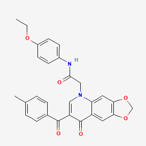 N-(4-ethoxyphenyl)-2-[7-(4-methylbenzoyl)-8-oxo-[1,3]dioxolo[4,5-g]quinolin-5-yl]acetamide