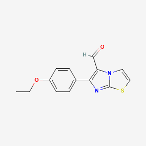 molecular formula C14H12N2O2S B2475685 6-(4-Ethoxyphenyl)imidazo[2,1-b][1,3]thiazole-5-carbaldehyde CAS No. 562792-62-5