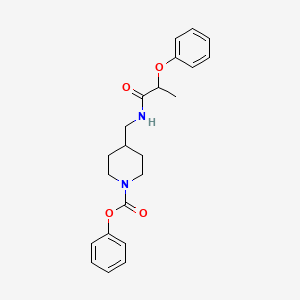 molecular formula C22H26N2O4 B2475696 苯基4-((2-苯氧基丙酰胺)甲基)哌啶-1-羧酸酯 CAS No. 1235240-73-9