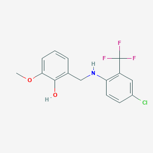 molecular formula C15H13ClF3NO2 B2475697 2-({[4-氯-2-(三氟甲基)苯基]氨基}甲基)-6-甲氧基苯酚 CAS No. 1232770-19-2