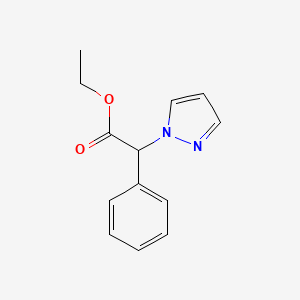molecular formula C13H14N2O2 B2475699 ethyl 2-phenyl-2-(1H-pyrazol-1-yl)acetate CAS No. 159458-11-4