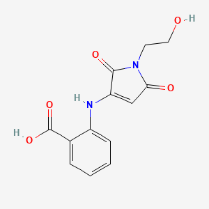 molecular formula C13H12N2O5 B2475701 2-{[1-(2-ヒドロキシエチル)-2,5-ジオキソ-2,5-ジヒドロ-1H-ピロール-3-イル]アミノ}安息香酸 CAS No. 921448-01-3