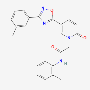 molecular formula C24H22N4O3 B2475705 N-(2,6-dimethylphenyl)-2-{5-[3-(3-methylphenyl)-1,2,4-oxadiazol-5-yl]-2-oxopyridin-1(2H)-yl}acetamide CAS No. 1326871-90-2