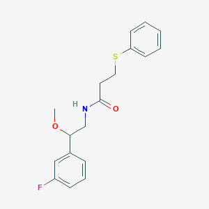 molecular formula C18H20FNO2S B2475710 N-(2-(3-fluorophenyl)-2-methoxyethyl)-3-(phenylthio)propanamide CAS No. 1797554-87-0