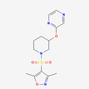 3,5-Dimethyl-4-((3-(pyrazin-2-yloxy)piperidin-1-yl)sulfonyl)isoxazole