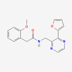 molecular formula C18H17N3O3 B2475720 N-((3-(呋喃-2-基)吡嗪-2-基)甲基)-2-(2-甲氧基苯基)乙酰胺 CAS No. 2034532-85-7