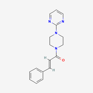 molecular formula C17H18N4O B2475723 3-Phenyl-1-(4-pyrimidin-2-ylpiperazinyl)prop-2-EN-1-one CAS No. 1351406-38-6