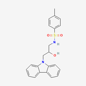 molecular formula C22H22N2O3S B2475726 N-(3-Carbazol-9-yl-2-hydroxy-propyl)-4-methyl-benzenesulfonamide CAS No. 321689-23-0