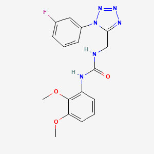 molecular formula C17H17FN6O3 B2475732 1-(2,3-dimethoxyphenyl)-3-((1-(3-fluorophenyl)-1H-tetrazol-5-yl)methyl)urea CAS No. 920485-57-0