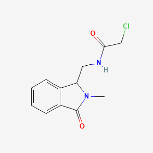 molecular formula C12H13ClN2O2 B2475734 2-Chloro-N-[(2-methyl-3-oxo-1H-isoindol-1-yl)methyl]acetamide CAS No. 2411200-05-8