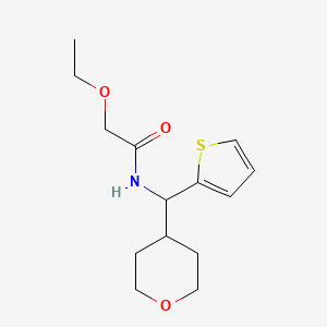molecular formula C14H21NO3S B2475738 2-ethoxy-N-((tetrahydro-2H-pyran-4-yl)(thiophen-2-yl)methyl)acetamide CAS No. 2310013-95-5