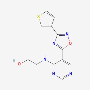 molecular formula C13H13N5O2S B2475742 2-(Methyl{5-[3-(3-噻吩基)-1,2,4-恶二唑-5-基]嘧啶-4-基}氨基)乙醇 CAS No. 2108267-25-8