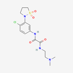 molecular formula C15H21ClN4O4S B2475744 N1-(4-chloro-3-(1,1-dioxidoisothiazolidin-2-yl)phenyl)-N2-(2-(dimethylamino)ethyl)oxalamide CAS No. 1105216-26-9