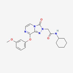 molecular formula C20H23N5O4 B2475747 N-cyclohexyl-2-(8-(3-methoxyphenoxy)-3-oxo-[1,2,4]triazolo[4,3-a]pyrazin-2(3H)-yl)acetamide CAS No. 1251601-13-4