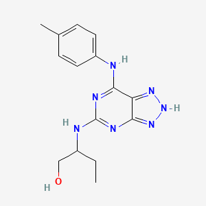 molecular formula C15H19N7O B2475749 2-((7-(p-トリルアミノ)-3H-[1,2,3]トリアゾロ[4,5-d]ピリミジン-5-イル)アミノ)ブタン-1-オール CAS No. 1286709-93-0