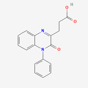 molecular formula C17H14N2O3 B2475751 3-(3-Oxo-4-phenyl-3,4-dihydroquinoxalin-2-yl)propanoic acid CAS No. 934063-51-1