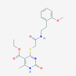 ethyl 4-[2-[2-(2-methoxyphenyl)ethylamino]-2-oxoethyl]sulfanyl-6-methyl-2-oxo-1H-pyrimidine-5-carboxylate