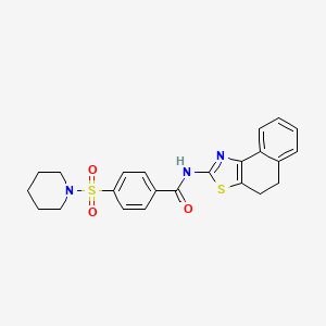 molecular formula C23H23N3O3S2 B2475758 N-(4,5-dihydronaphtho[1,2-d]thiazol-2-yl)-4-(piperidin-1-ylsulfonyl)benzamide CAS No. 329265-73-8