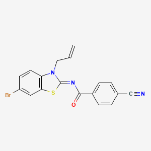 (Z)-N-(3-allyl-6-bromobenzo[d]thiazol-2(3H)-ylidene)-4-cyanobenzamide