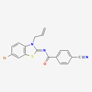 molecular formula C18H12BrN3OS B2475759 (Z)-N-(3-allyl-6-bromobenzo[d]thiazol-2(3H)-ylidene)-4-cyanobenzamide CAS No. 865175-11-7