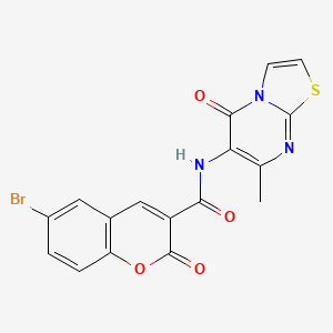 molecular formula C17H10BrN3O4S B2475760 6-bromo-N-(7-methyl-5-oxo-5H-thiazolo[3,2-a]pyrimidin-6-yl)-2-oxo-2H-chromene-3-carboxamide CAS No. 942003-68-1