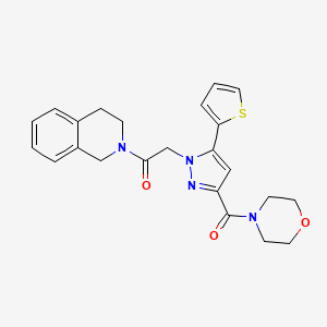 1-(3,4-dihydroisoquinolin-2(1H)-yl)-2-(3-(morpholine-4-carbonyl)-5-(thiophen-2-yl)-1H-pyrazol-1-yl)ethanone