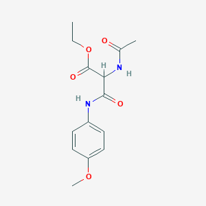 molecular formula C14H18N2O5 B2475767 2-(乙酰氨基)-3-(4-甲氧基苯胺基)-3-氧代丙酸乙酯 CAS No. 866017-93-8