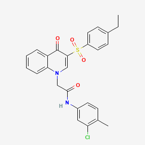 molecular formula C26H23ClN2O4S B2475768 N-(3-chloro-4-methylphenyl)-2-(3-((4-ethylphenyl)sulfonyl)-4-oxoquinolin-1(4H)-yl)acetamide CAS No. 895650-40-5