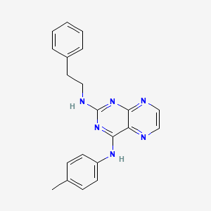 molecular formula C21H20N6 B2475774 N2-phénéthyl-N4-(p-tolyl)ptéridine-2,4-diamine CAS No. 946242-83-7