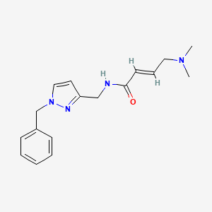 (E)-N-[(1-Benzylpyrazol-3-yl)methyl]-4-(dimethylamino)but-2-enamide