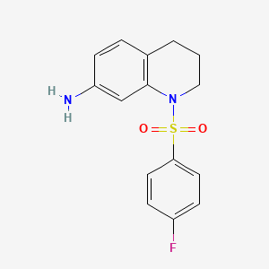 molecular formula C15H15FN2O2S B2475778 1-[(4-氟苯基)磺酰]-1,2,3,4-四氢喹啉-7-胺 CAS No. 927996-70-1