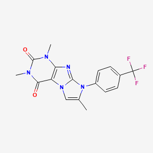molecular formula C17H14F3N5O2 B2475779 2,4,7-Trimethyl-6-[4-(trifluoromethyl)phenyl]purino[7,8-a]imidazole-1,3-dione CAS No. 878730-00-8