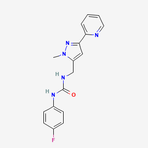 1-(4-fluorophenyl)-3-{[1-methyl-3-(pyridin-2-yl)-1H-pyrazol-5-yl]methyl}urea