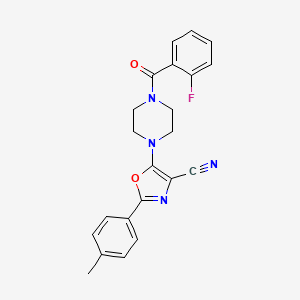 5-(4-(2-Fluorobenzoyl)piperazin-1-yl)-2-(p-tolyl)oxazole-4-carbonitrile